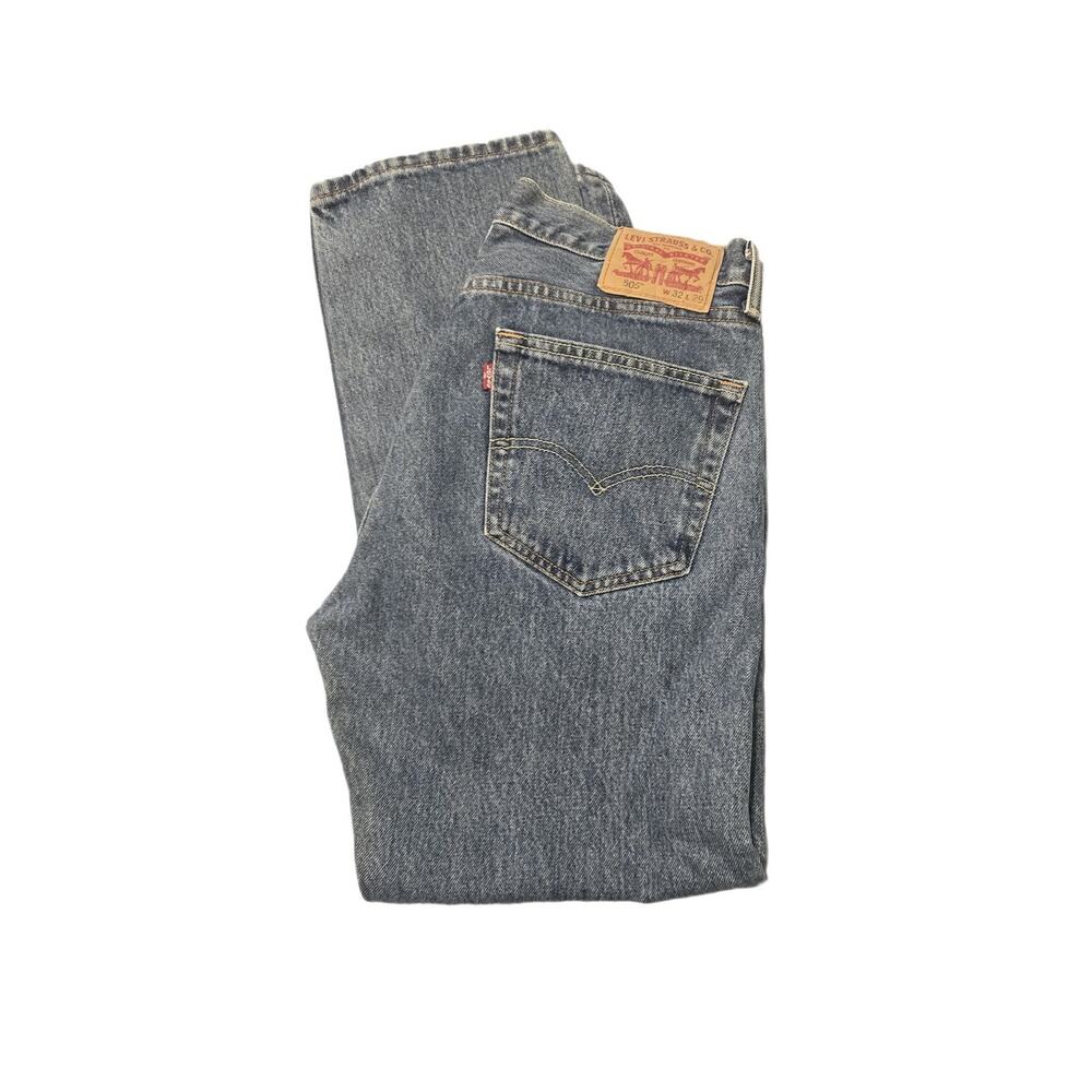 Levi Strauss & Co. straight denim jeans medium wash regular fit classic blue